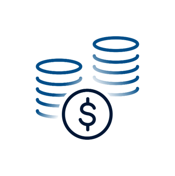 Icon of coins in a stack. 