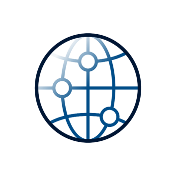 Icon of globe with circle points. 